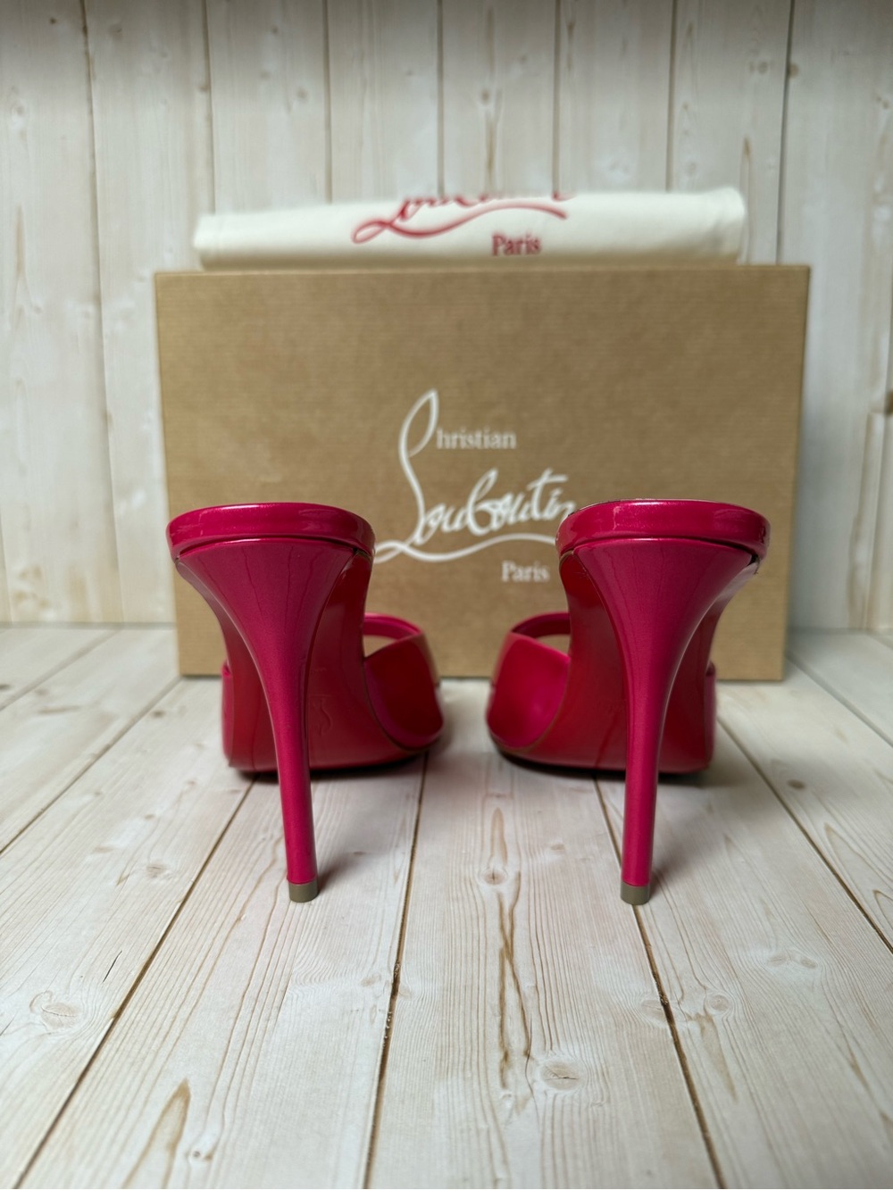 Christian Louboutin Miss Z Pointed Toe Mule Sandal Pinup Pink Sz 36 / 6 - Picture 11 of 13